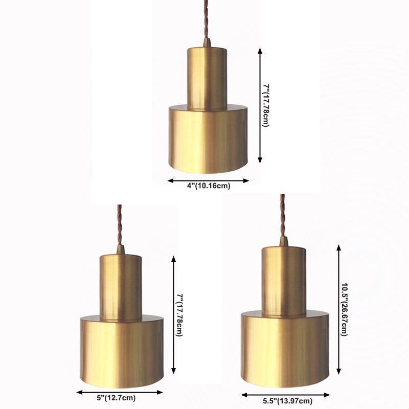 Accesorios de iluminación colgante geométrico de estilo contemporáneo 1 Luces de techo colgantes de luz en oro