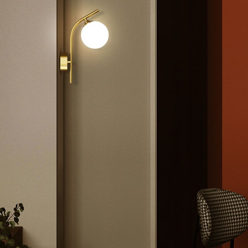 1 Light Ball Wall Sconces Modern Style Glass Wall Mounted Lamps