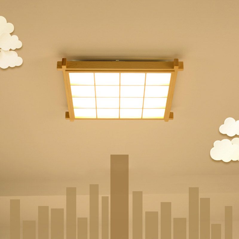 Houten inbouw plafondverlichtingsarmatuur Moderne LED-plafondlamp voor woonkamer