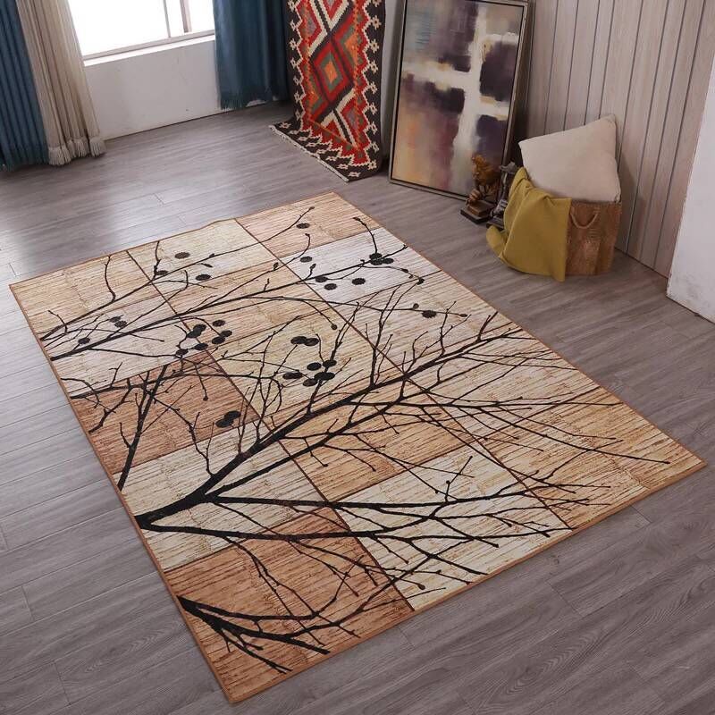 Mehrfarbiger Wohnzimmerteppich, marokkanischer Patchwork-Druckteppich, Synthetik, rutschfeste Unterseite, haustierfreundlich, schmutzabweisender Teppich