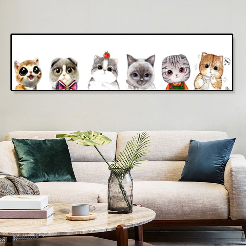 Dessin d'animaux sur toile, couleur Pastel, décoration murale de dessin animé pour chambre d'enfant