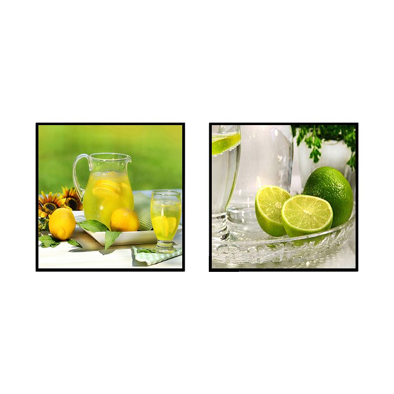 Photograph Drinks Canvas Wall Art Bright Modern Style Wall Decor for Dining Room