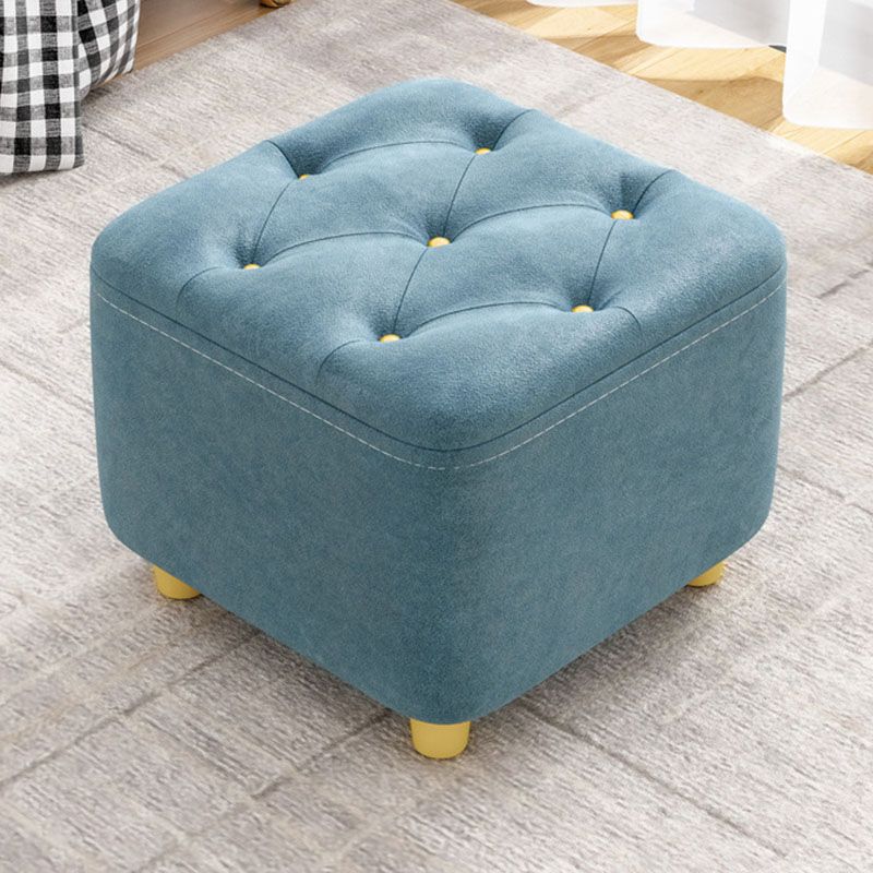Solid Color Leather Standard Stool Modern Simple Square Upholstered Stool