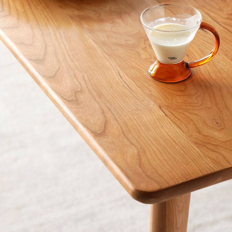 Mesa de comedor rectangular moderna mesa de madera maciza con 4 patas para la cena de cocina en casa
