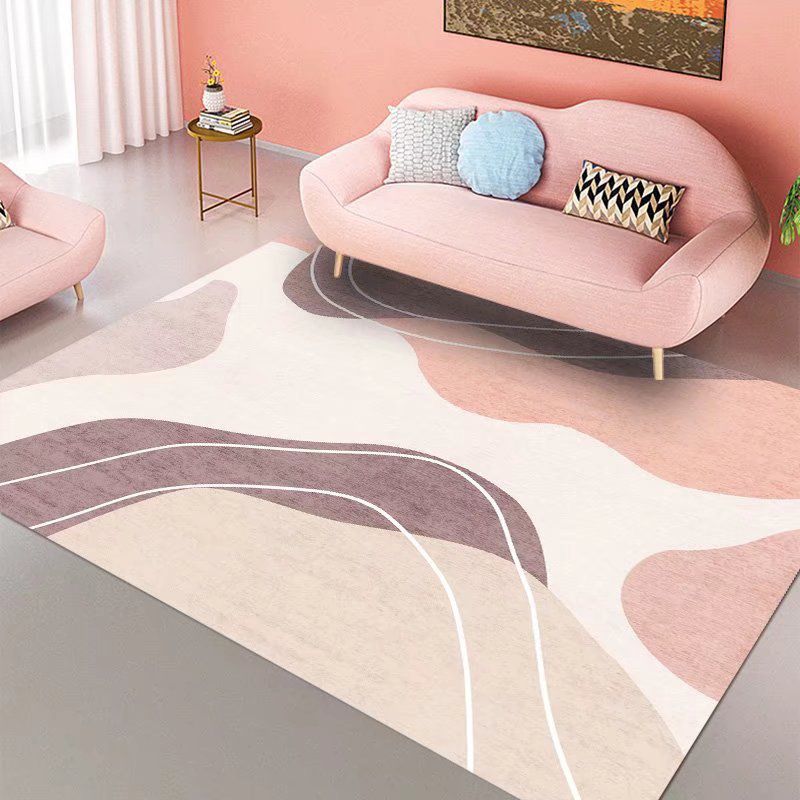 Nordic Indoor Rug Polyester Area Rug Medium Living Room Rug with Non-Slip Backing