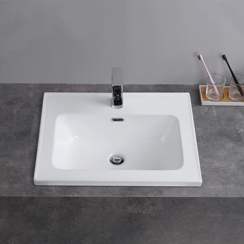 Modern Bathroom Sink Rectangular Trough Sink (Not Included Faucet)