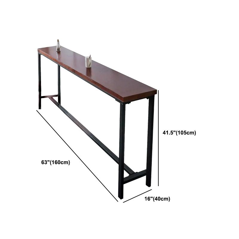 Industrial Style Solid Wood Bar Table Rectangle Bar Height Bar Dining