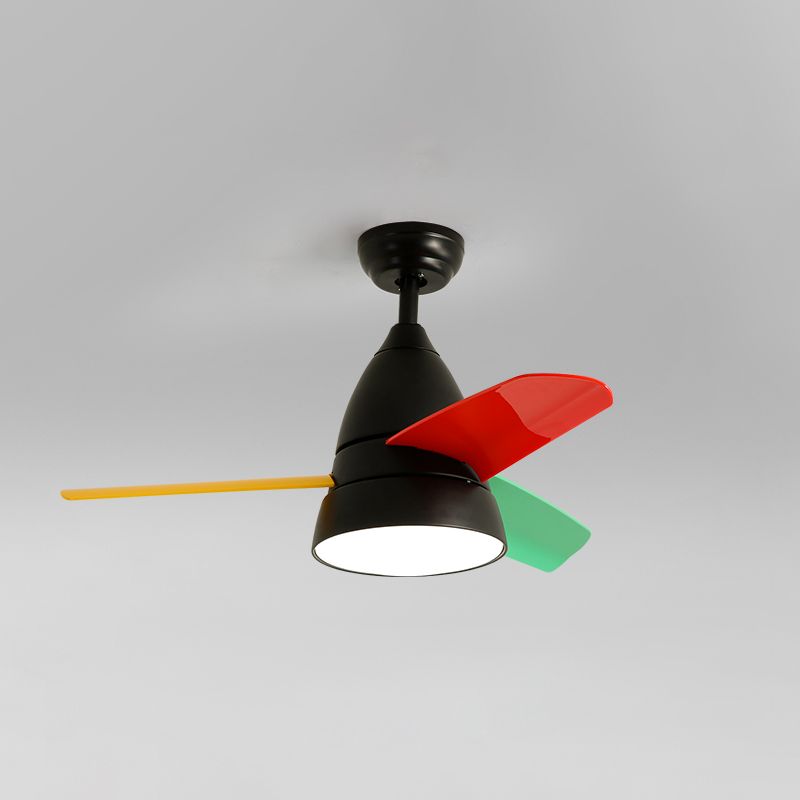Nordique Conical suspension ventilateur clair acrylique de nuance LED Semi Flush Mount lampe
