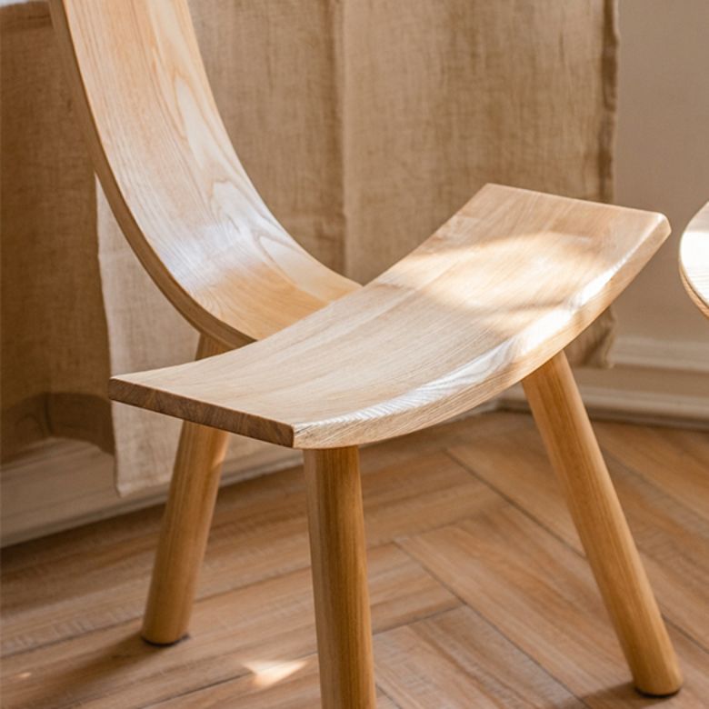 Natural Modern Indoor Dining Side Chair Solid Wood Side Chair