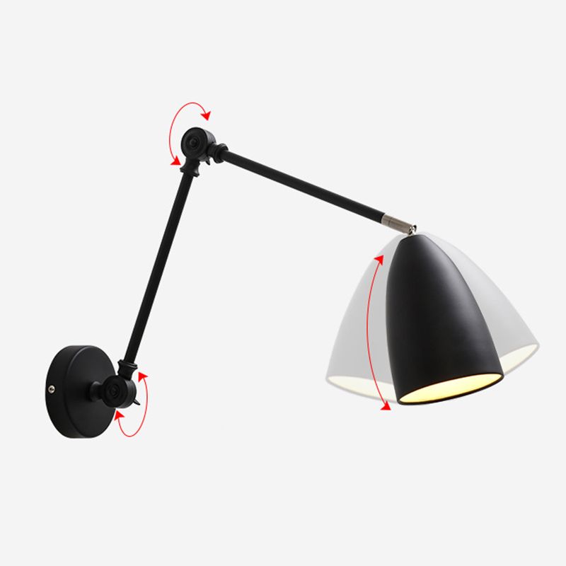 Contemporary Style Conical Wall Mounted Light Metal Bedroom Wall Mounted Lighting