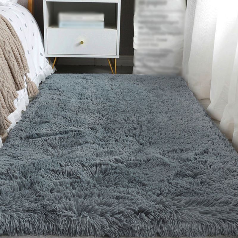 Minimalistischer Rugwaschableer Teppich -Polyester -Teppichfleckfärbung widerstandsvoller Schagteppich für Bett