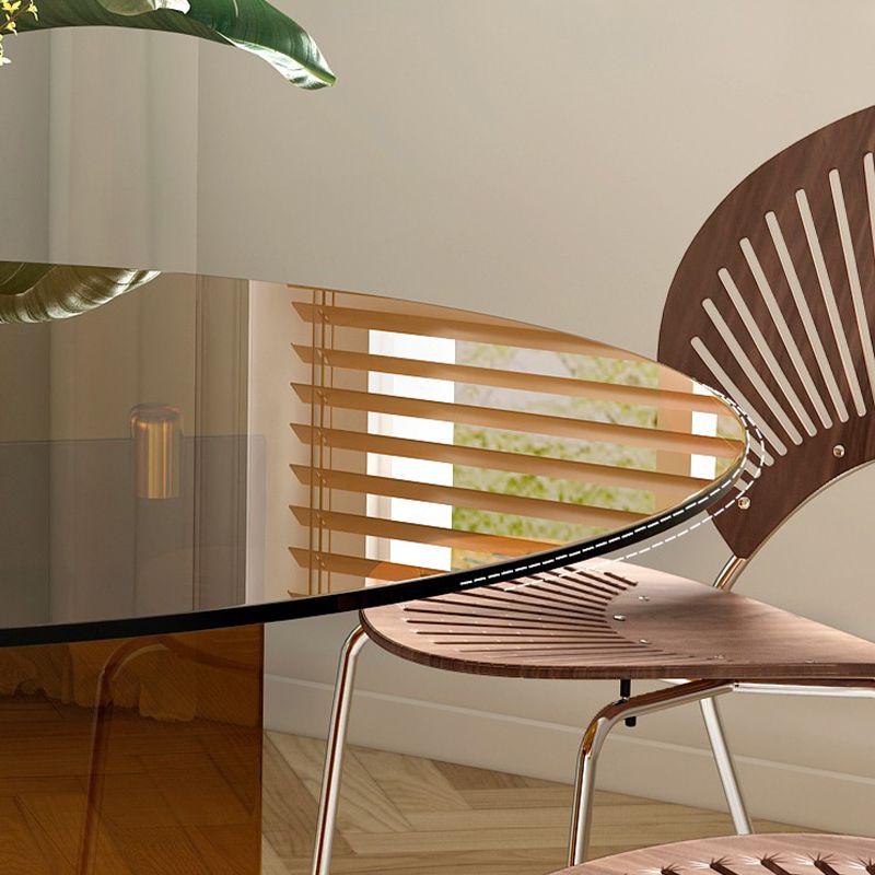 Round Glass Dining Table Modern Style Dining Table for Home Use