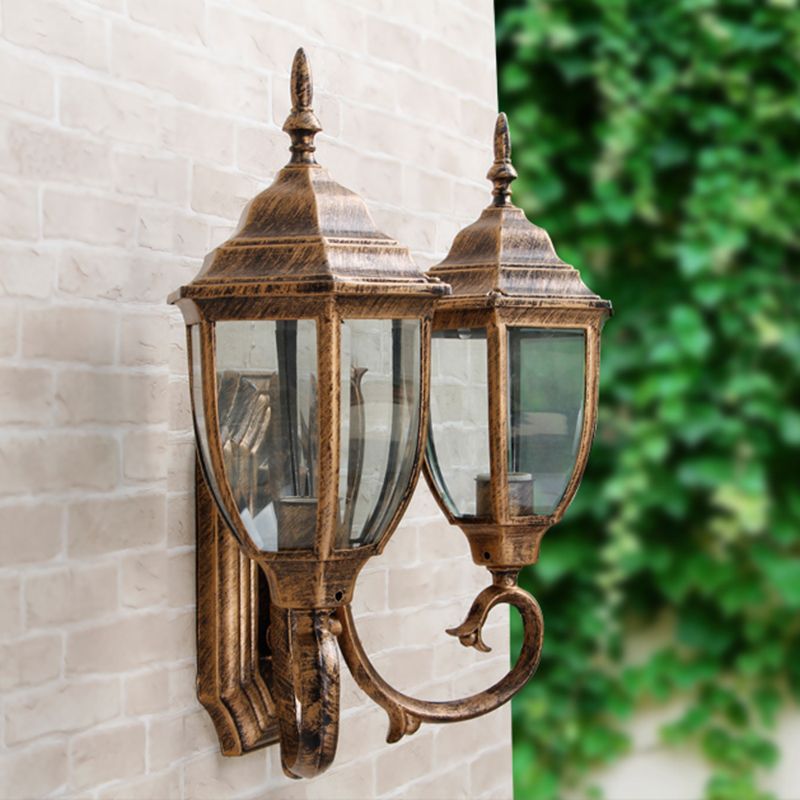 Rust 2 Idee di illuminazione a parete lampadina logge in vetro trasparente lampada a forma di parete a forma di parete con braccio attorcigliato