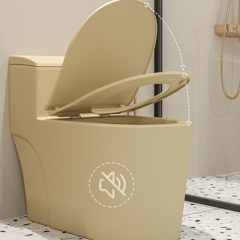 Traditional Skirted Toilet Floor Mount One-Piece Flush Toilet with Slow Close Seat