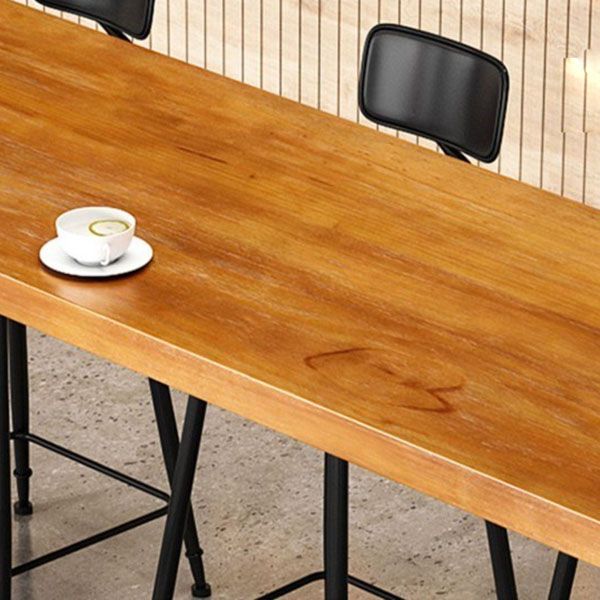 Modern 1/9 Pieces Bar Table Set Rectangle Pine Wood Counter Table for Milk Tea Shop