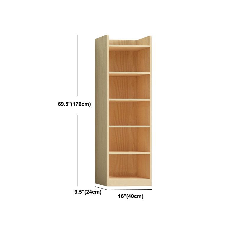 Contemporary Floor Closed Back Book Shelf Wooden Home Shelf Bookcase with Shelves
