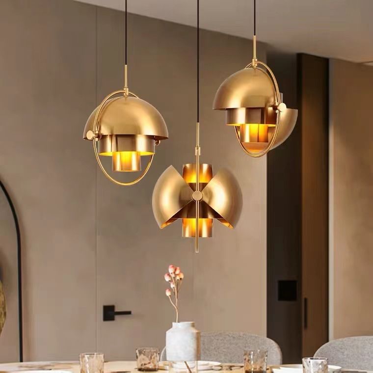 Gold Metal Hanging Light Postmodern Style Pendant Light Hanging Light for Coffee Shop