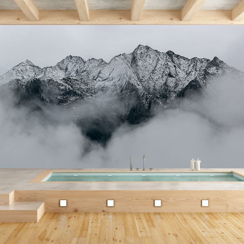 Photography Stain Resistant Mural Wallpaper Mountain Range Living Room Wall Mural