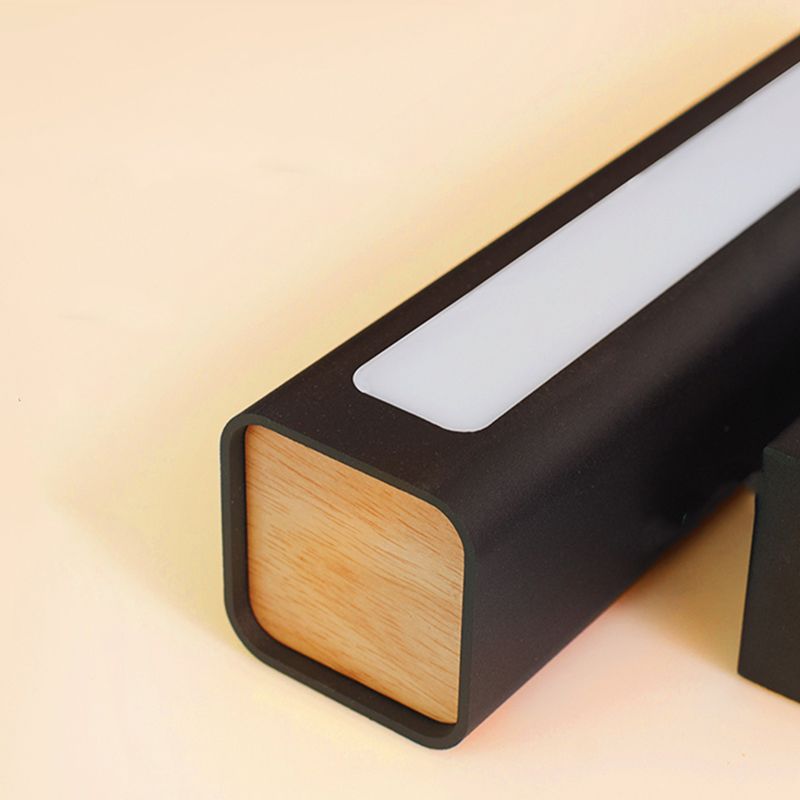 Square Shade Metal Wall Sconce Modern 1-Light Wall Mount Lighting