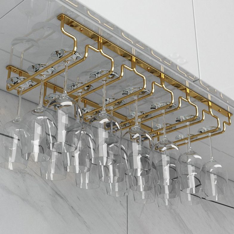 Modern Hanging Wine Glass Rack Metal Glass & Stemware Holder for Kitchen