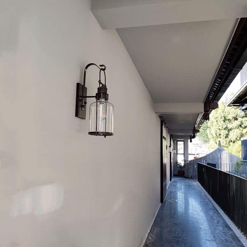 Cylinder Shape Wall Lamp Industrial Style Metal 1 Light Wall Sconce for Living Room