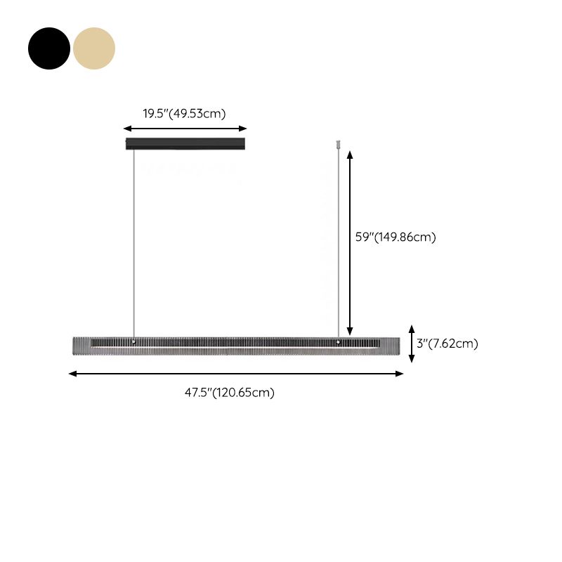 Modern Black/Golden Kitchen Island Lighting Linear LED Island Pendant Lighting