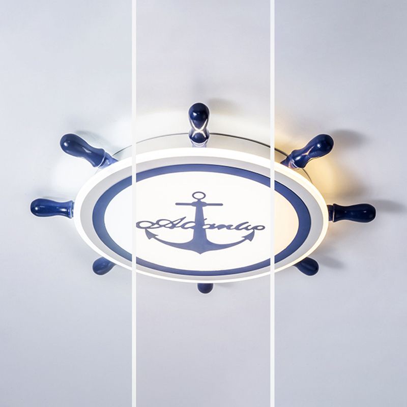 Plafonnier LED bleu en acrylique pour chambre d'enfant, luminaire décoratif de plafond pour chambre d'enfant