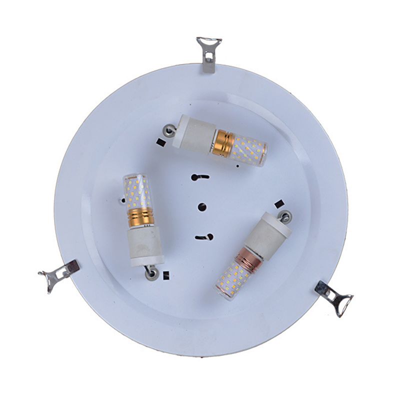 Dome Ceiling Flush Light Vintage Blue Handcrafted Glass Flushmount with Feather Pattern