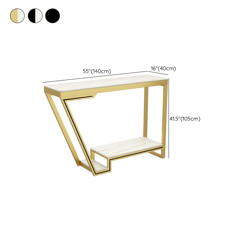 Glam Bistro Bar Table Rectangle Sintered Stone Bar Table for Living Room