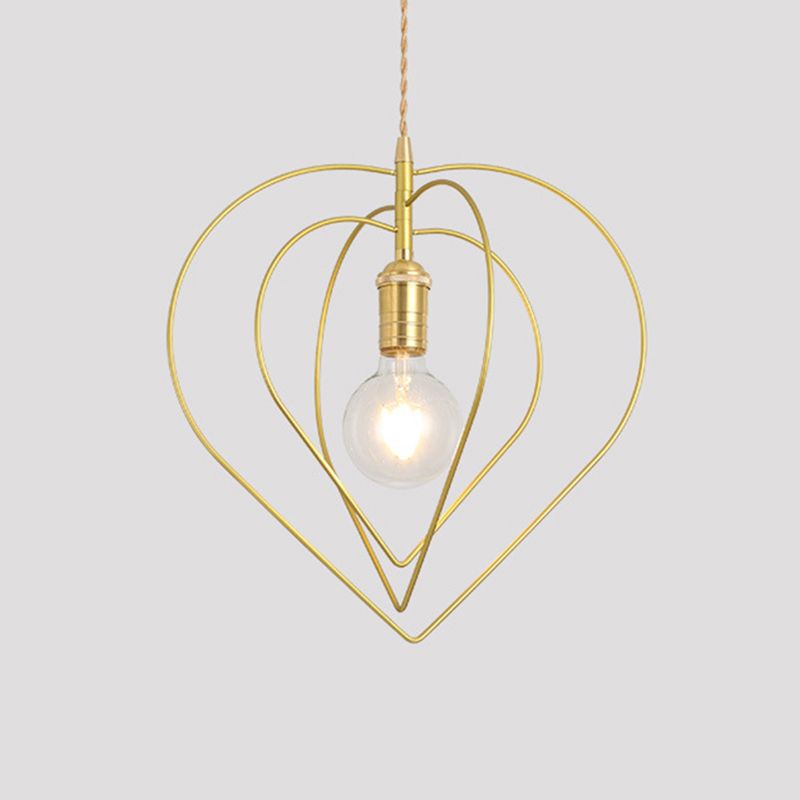 Comedor geométrico Luz de lámpara colgante de estilo loft techo colgante de oro de metal