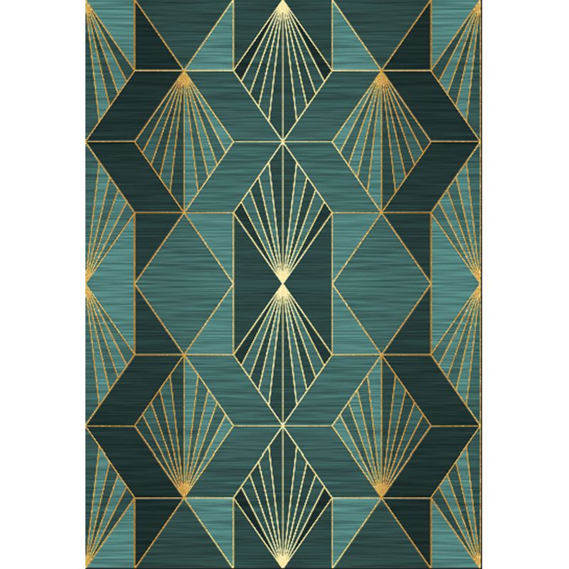 Fancy Modern Area Rug Geometric Pattern Polyester Area Carpet Stain Resistant Rug for Home Decor