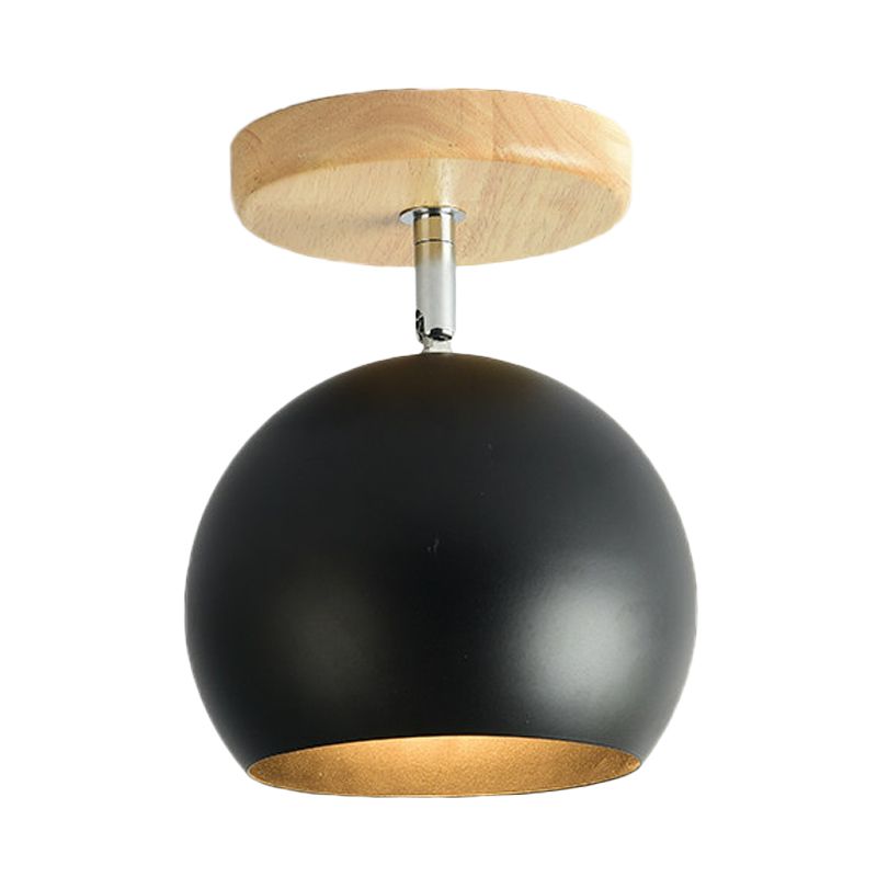 Draaibare Orb Shade Inbouwlamp 1-lichts metalen plafondlamp voor studeerkamergang