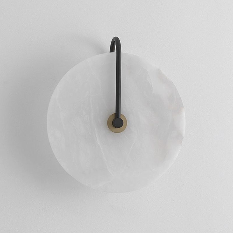 Glass Round Wall Sconce Lights Modern Style 1 Light Wall Murd Lamps