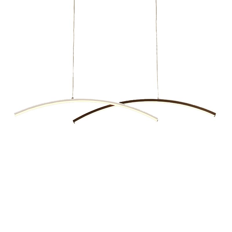 Black and White Ceiling Pendant Fixture Aluminum LED 2 - Light Kitchen Island Light