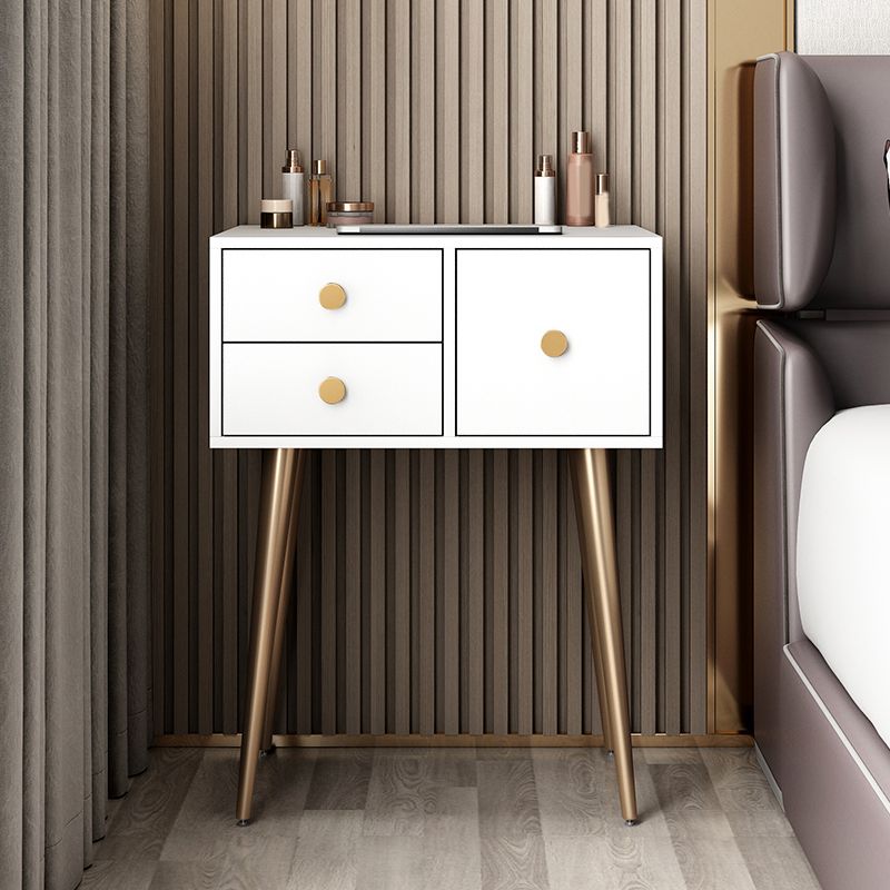 23. 6" Wide Vanity Table Set with Stool Modern 3-Drawer Dressing Table