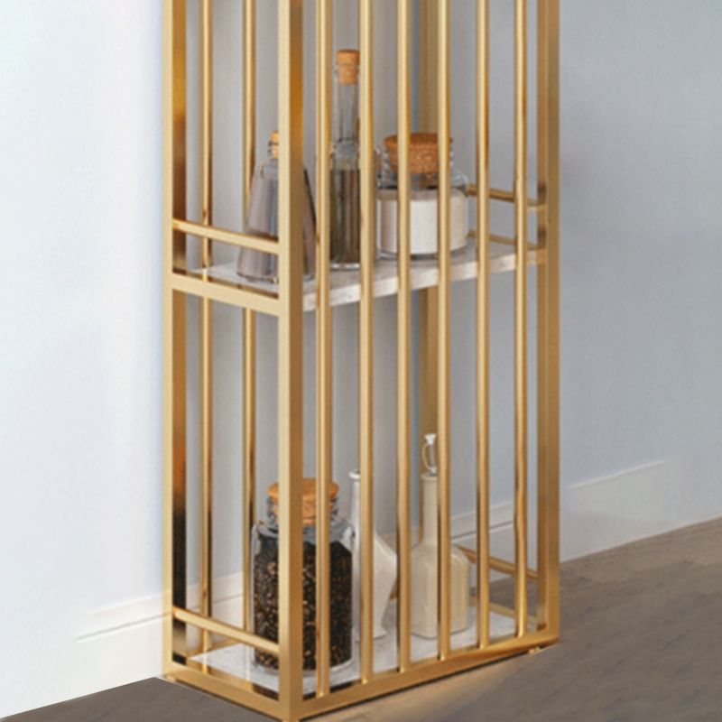 Glam Pub Height Dining Table Stone Top Pub Table with Gold Base