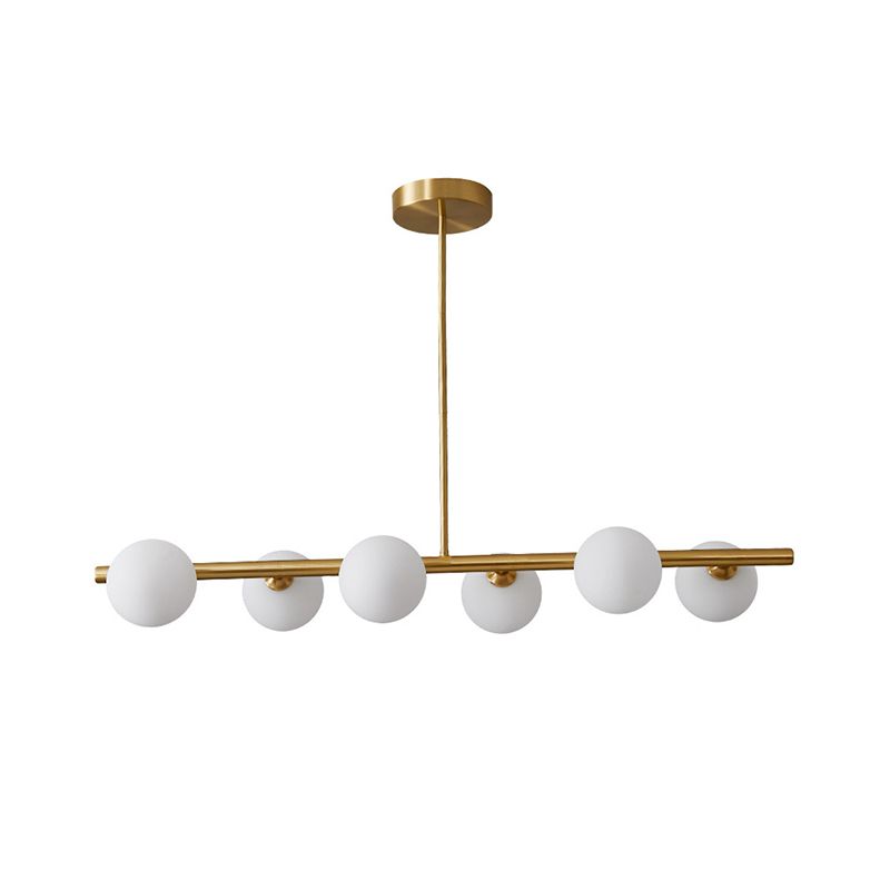 Simplicity Ball Island Light Kit Glass Dining Room Pendant Lighting Fixture in Brass