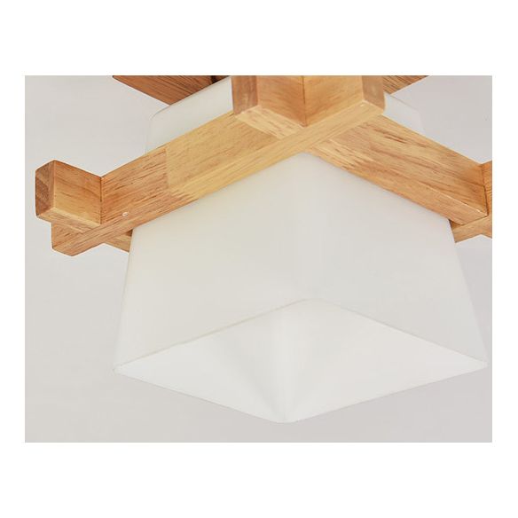 Éclairage de plafond léger beige 1 éclairage en bois naturel