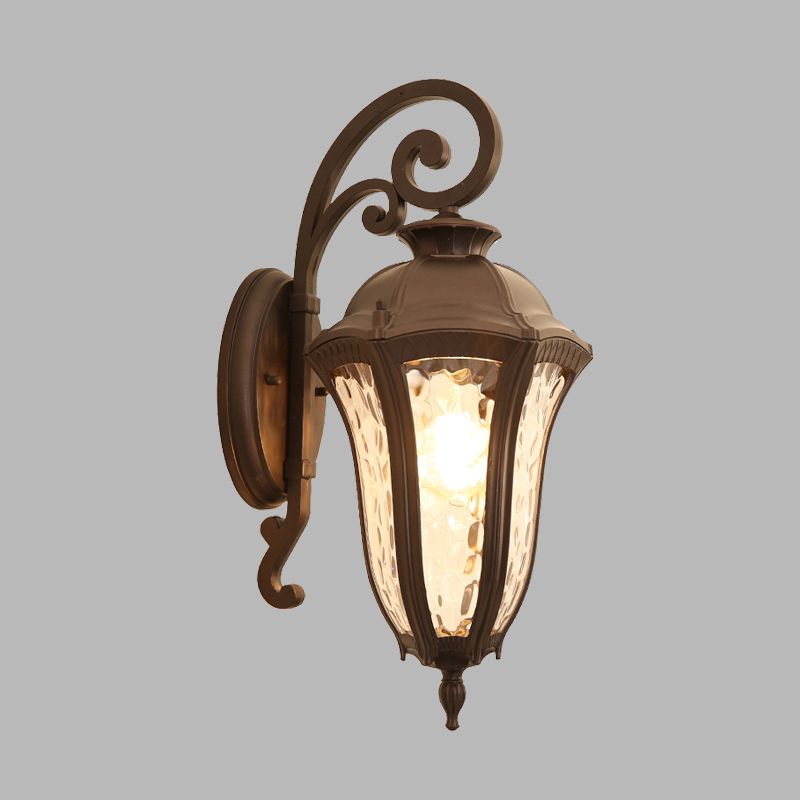 1-licht water glazen wandverlichting rustiek zwart urn buiten hoek wandmontage lamp barmant