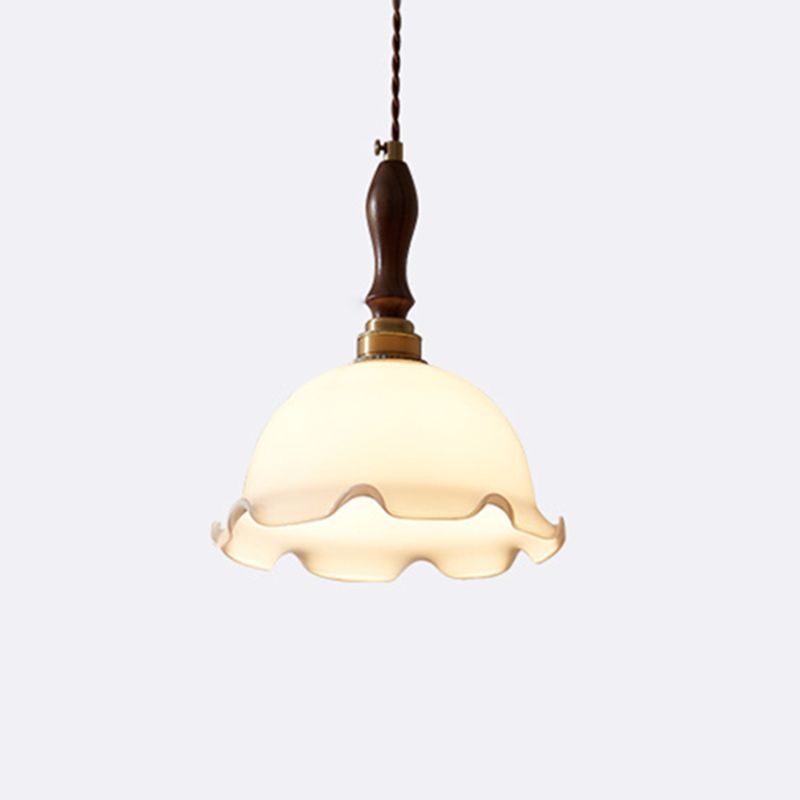Pendre de style minimalisme moderne Lumière blanche en verre blanc suspendu pour la cuisine