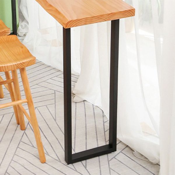 Rectangle Bar Dining Table Contemporary Bar Table with Black Sled Base