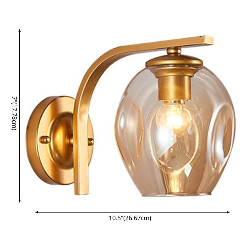 Gradient Color Concave Glass Wall Lamp 1-Light Contemporary Simplicity Style Wall Mounted Light for Hallway