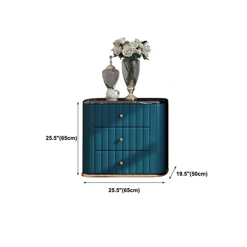 Glam Stone Bedroom Storage Chest Vertical Chest in Blue with Drawers