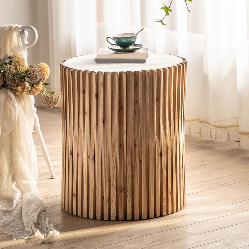 Modernistic Round Solid Wood Side Table Rustic Tree Stump Side End Snack Table