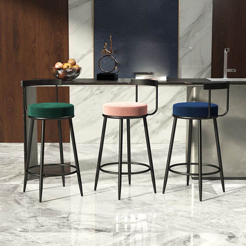 Industrial Bar-stool Round Counter Bar Stool for Kitchen with Metal Legs