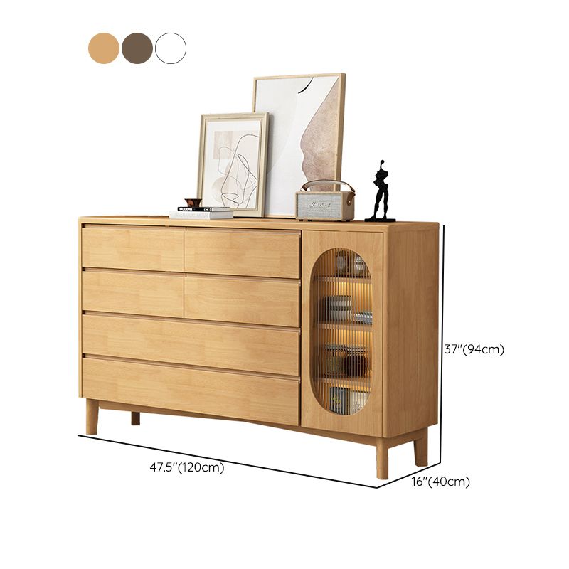 Traditional Storage Chest Solid Wood Storage Chest Dresser with 6 Drawers