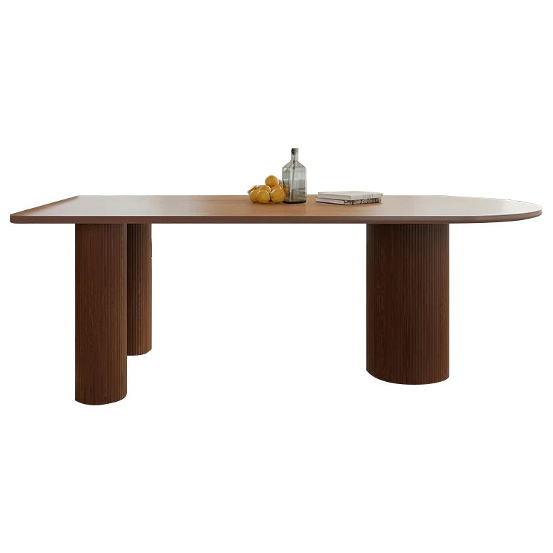 Contemporary Style Home Solid Wood Dining Table Freeform Table with 3 Legs Base