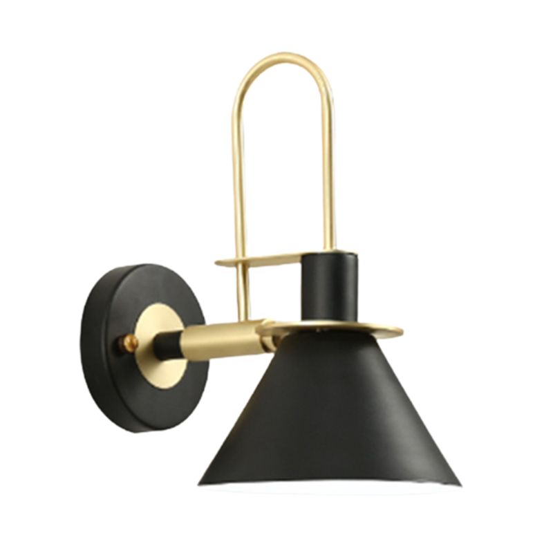 Nordic Style Iron Wall Light Colorful Cone Shape Wall Lamp for Bedroom