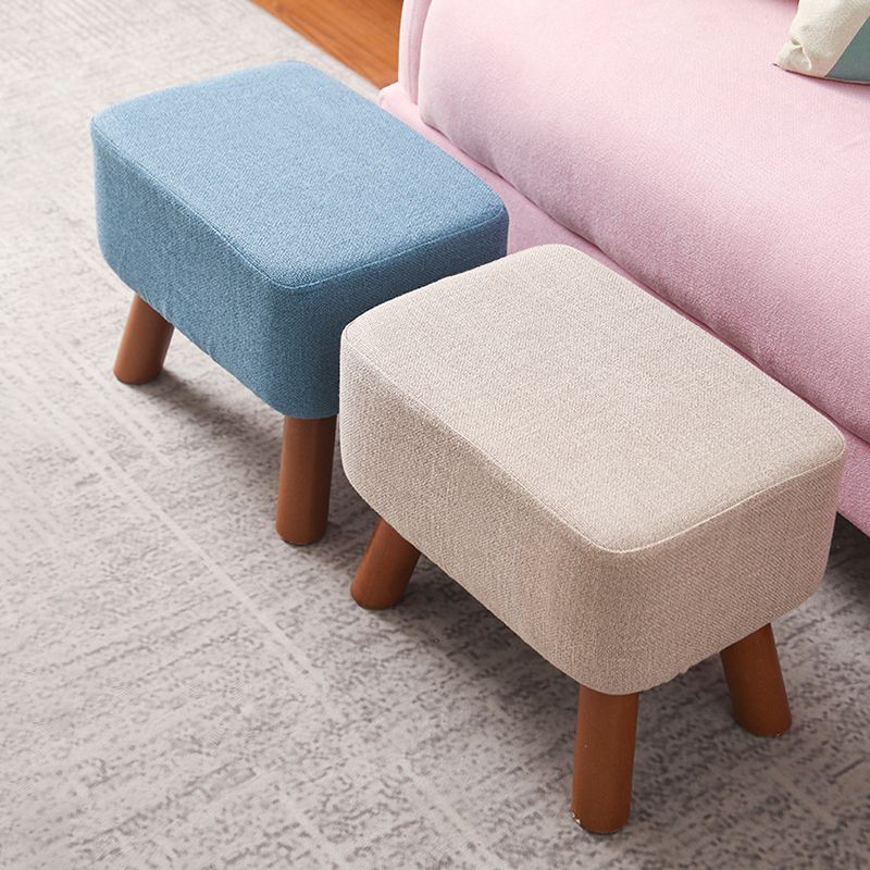 Solid Color Tear Resistant Ottoman Modern Blue Standard for Home Drawing Room