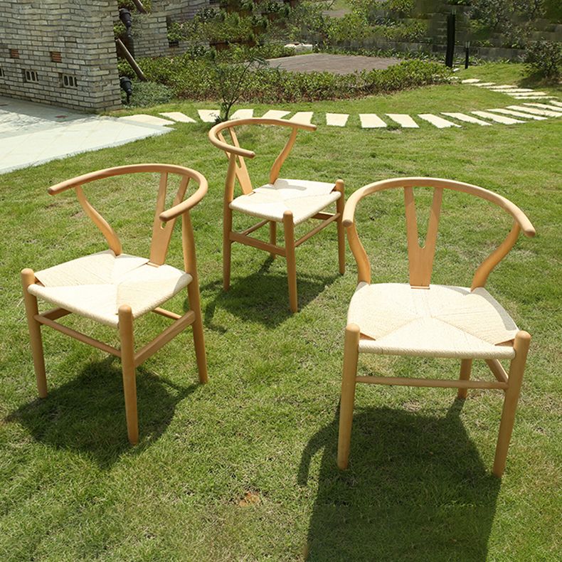 Fauteuil de salle à manger moderne en bois, avec coussin de couleur, chaise Wishbone pour la maison